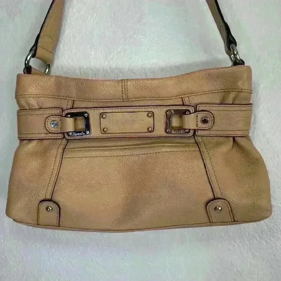 Tignanello Shoulder Bag Purse Handbag Genuine Leather Tan Brown - Picture 4 of 16